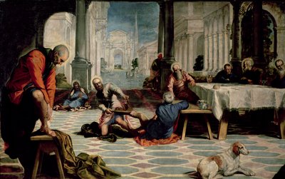 Christ Washing the Feet of the Disciples (detail), c.1547 by Jacopo Robusti Tintoretto